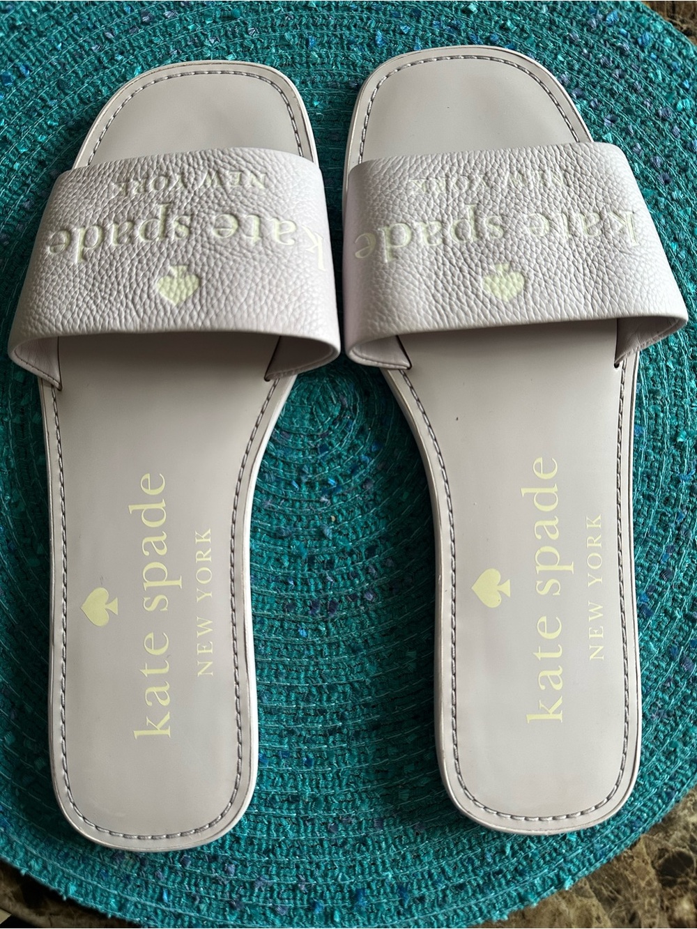 kate spade Light Blush Leather Slide Sandals